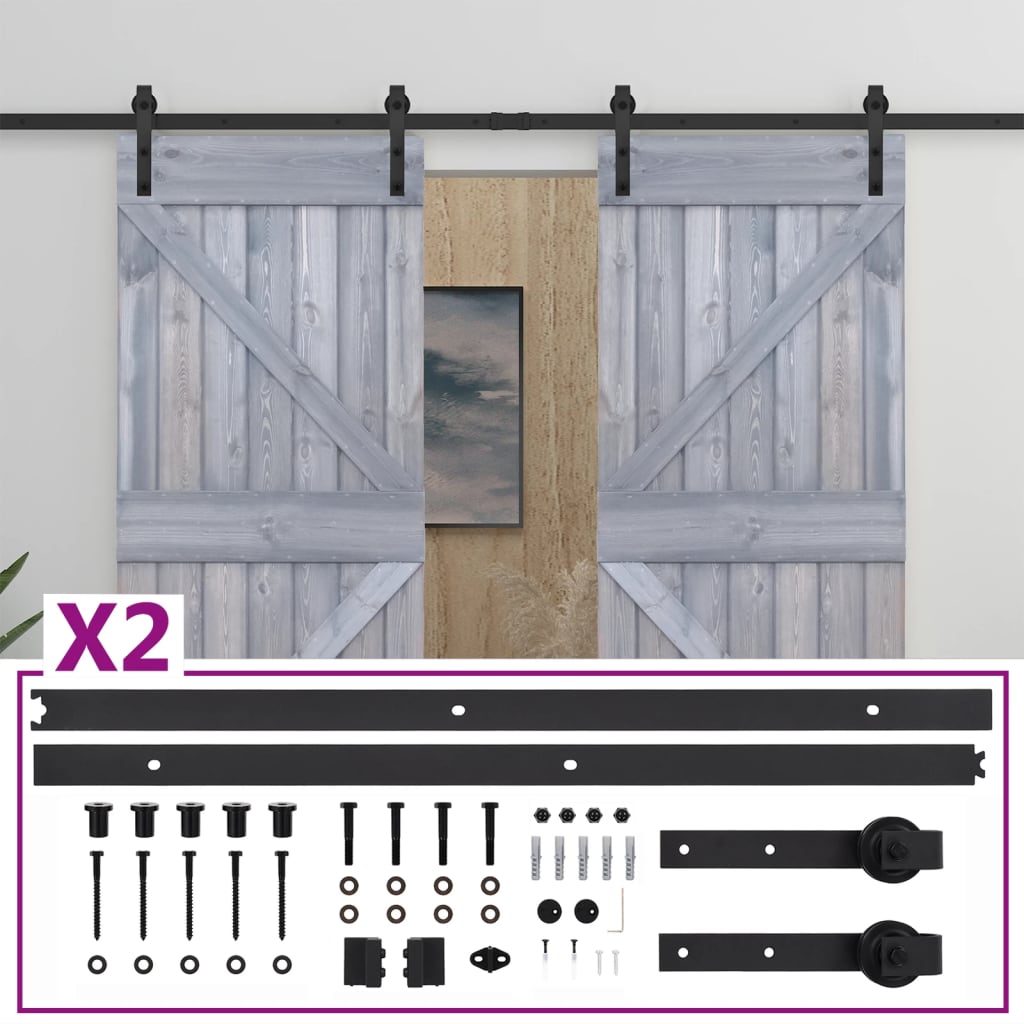 Liukuovi asennustarvikkeineen 80x210 cm täysi mänty harmaa - Harrastajankoti.fi