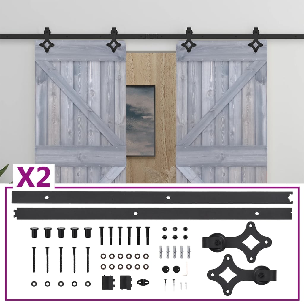 Liukuovi asennustarvikkeineen 90x210 cm täysi mänty harmaa - Harrastajankoti.fi