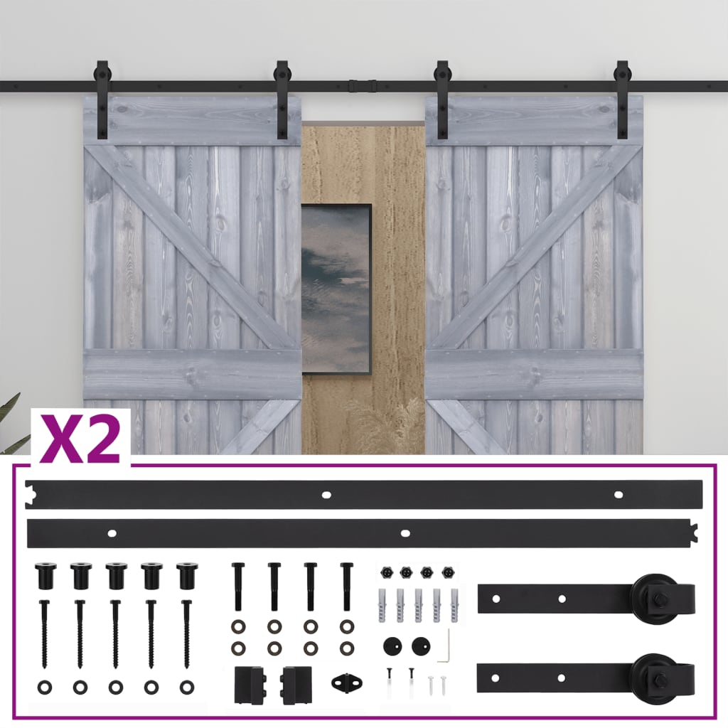 Liukuovi asennustarvikkeineen 90x210 cm täysi mänty harmaa - Harrastajankoti.fi
