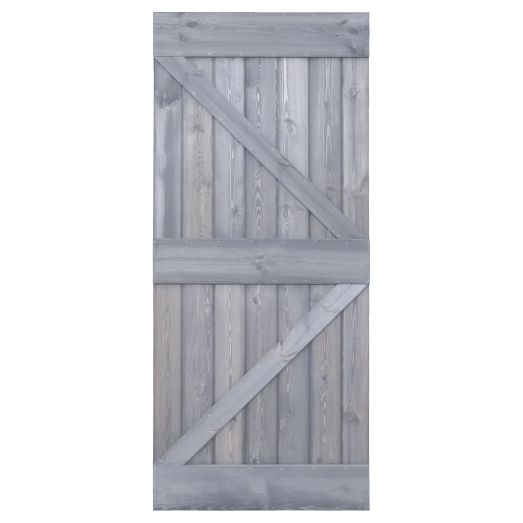 Liukuovi asennustarvikkeineen 100x210 cm täysi mänty harmaa - Harrastajankoti.fi