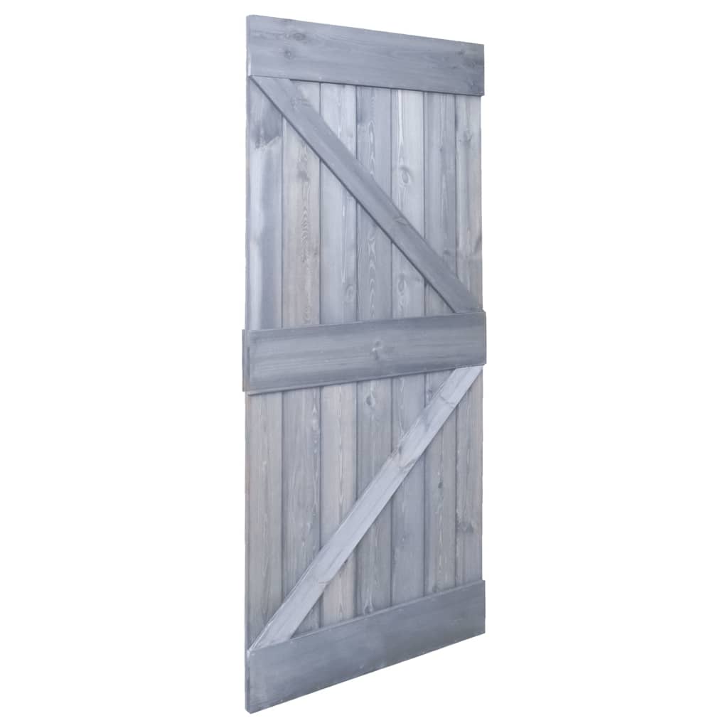 Liukuovi asennustarvikkeineen 100x210 cm täysi mänty harmaa - Harrastajankoti.fi