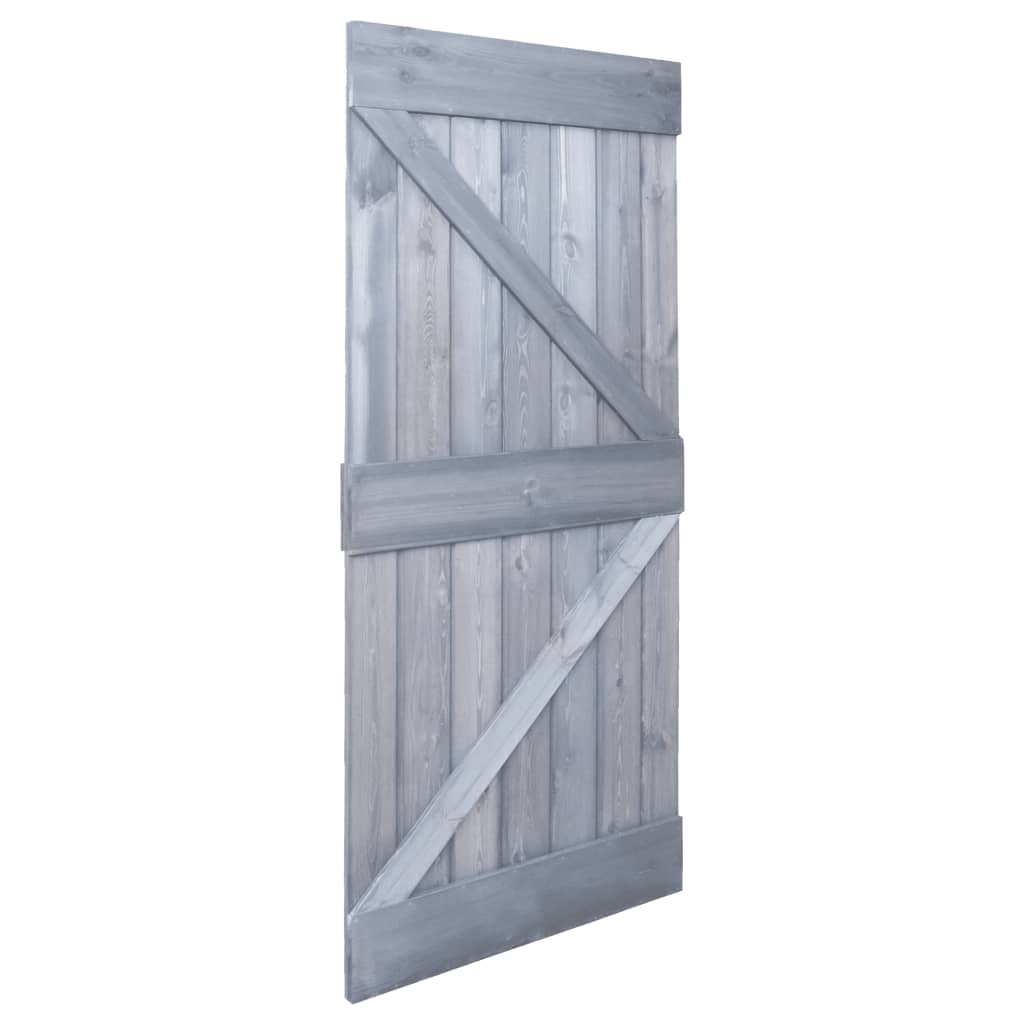 Liukuovi asennustarvikkeineen 100x210 cm täysi mänty harmaa - Harrastajankoti.fi