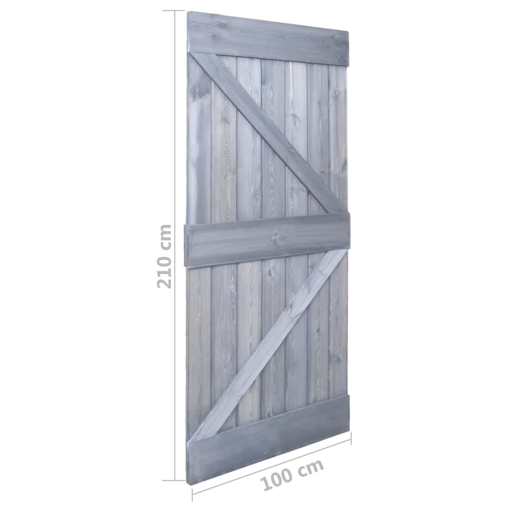 Liukuovi asennustarvikkeineen 100x210 cm täysi mänty harmaa - Harrastajankoti.fi