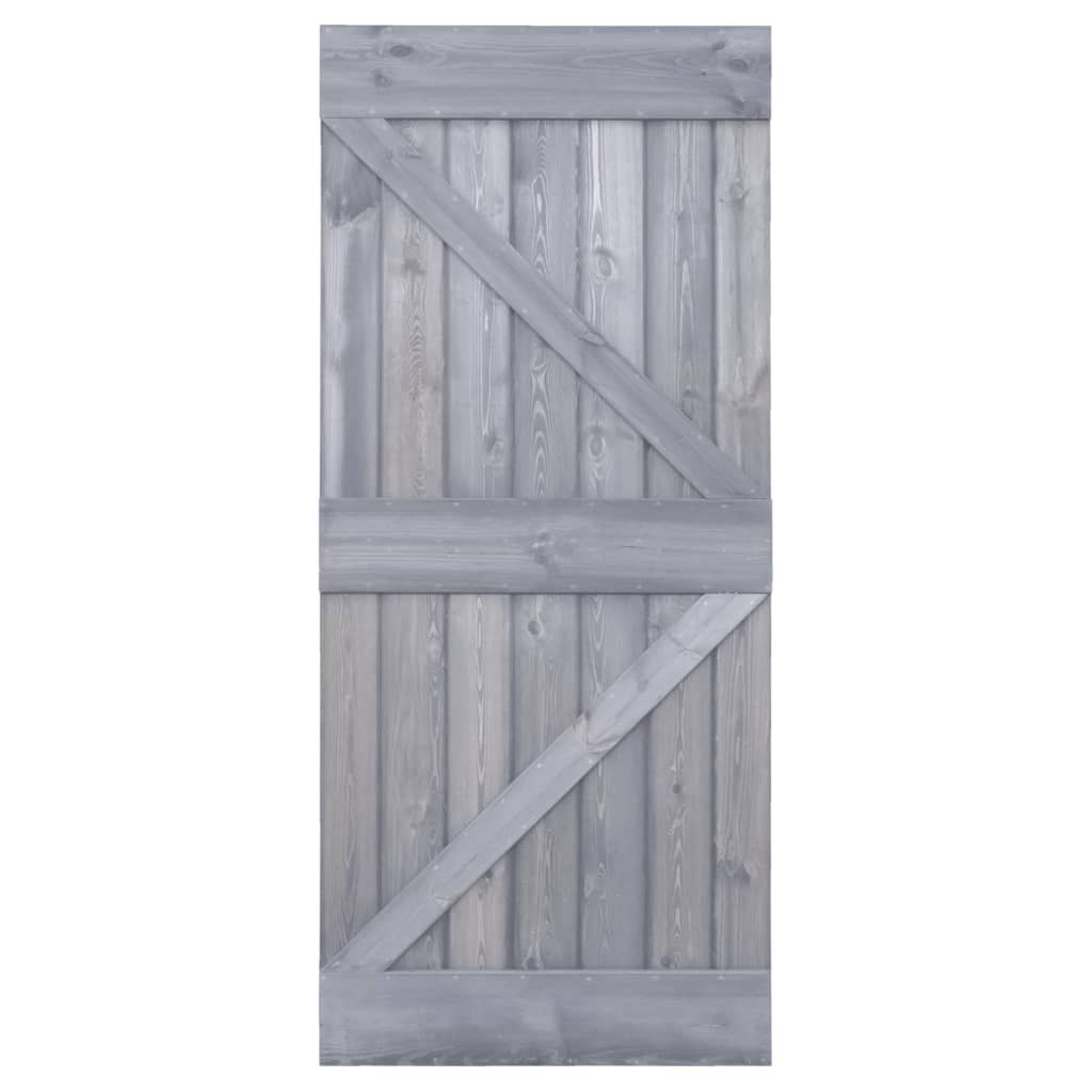 Liukuovi asennustarvikkeineen 100x210 cm täysi mänty harmaa - Harrastajankoti.fi
