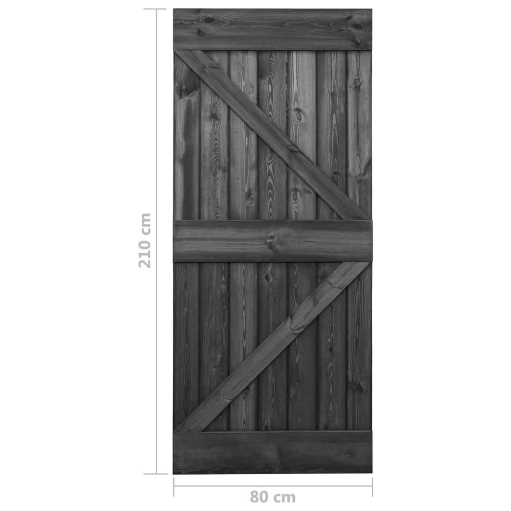 Liukuovi asennustarvikkeineen 80x210 cm täysi mänty musta - Harrastajankoti.fi