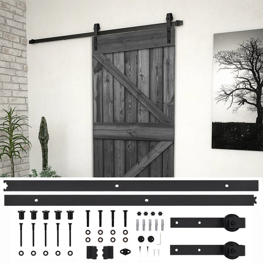 Liukuovi asennustarvikkeineen 80x210 cm täysi mänty musta - Harrastajankoti.fi