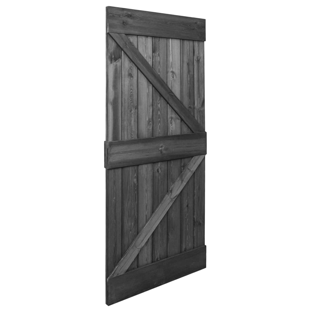 Liukuovi asennustarvikkeineen 90x210 cm täysi mänty musta - Harrastajankoti.fi