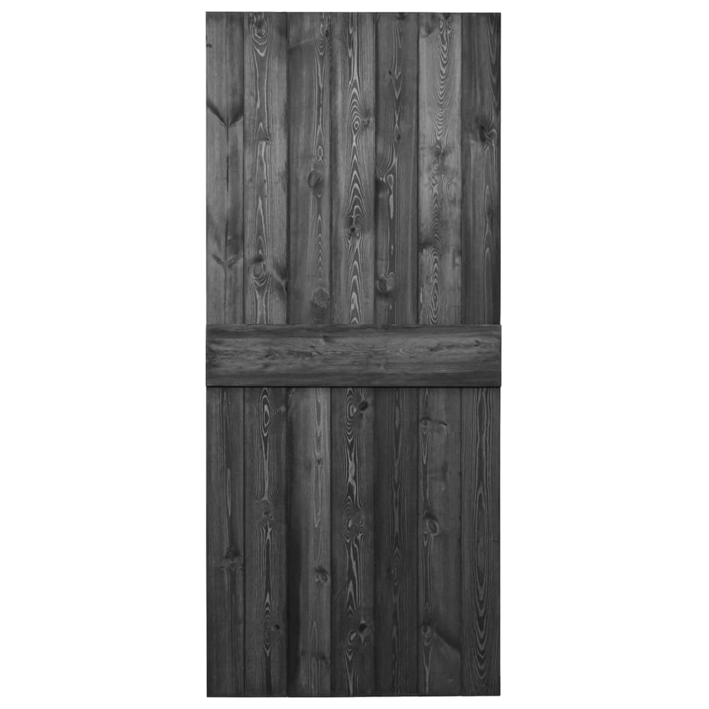 Liukuovi asennustarvikkeineen 90x210 cm täysi mänty musta - Harrastajankoti.fi