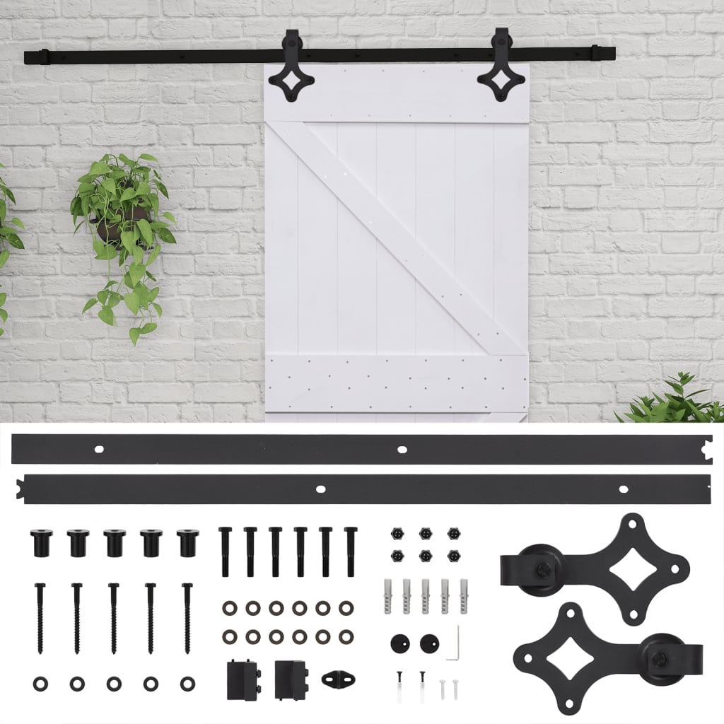 Liukuovi asennustarvikkeineen 80x210 cm täysi mänty valkoinen - Harrastajankoti.fi