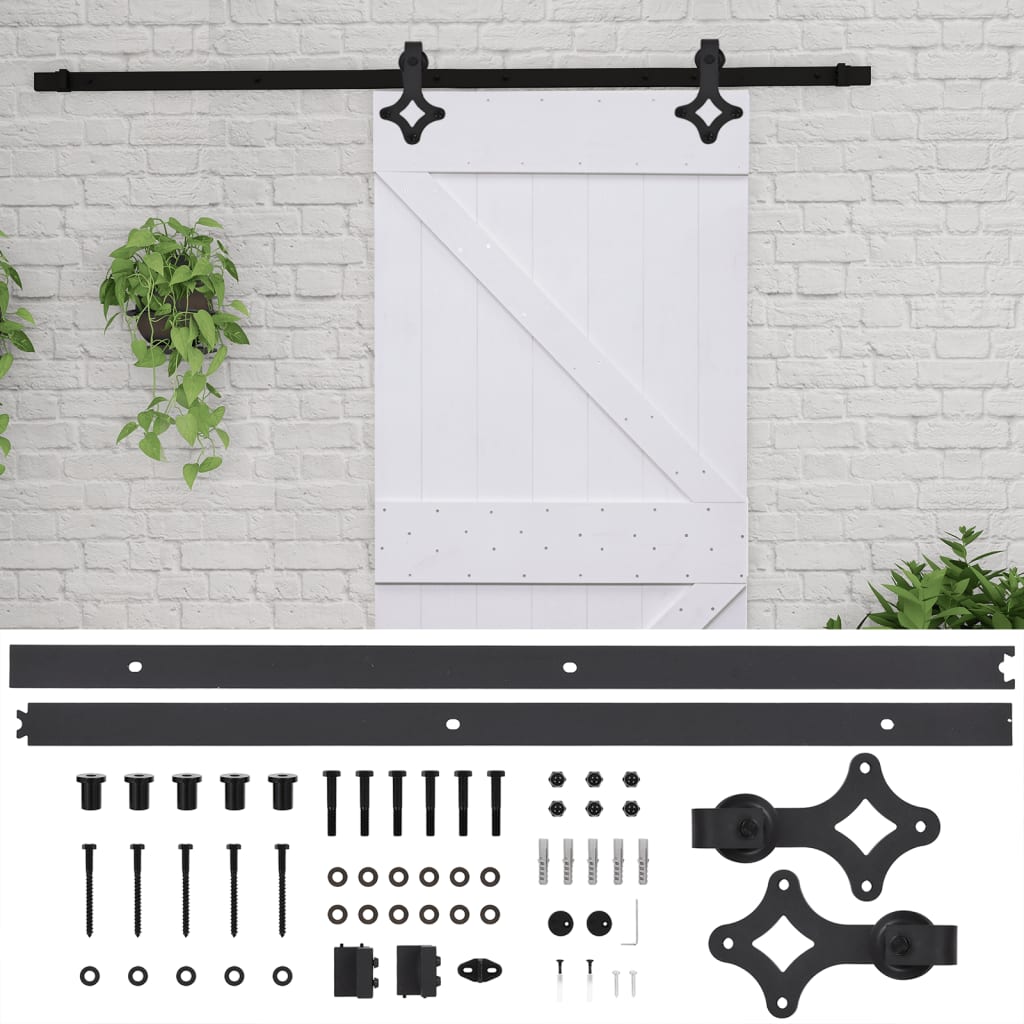 Liukuovi asennustarvikkeineen 80x210 cm täysi mänty valkoinen - Harrastajankoti.fi