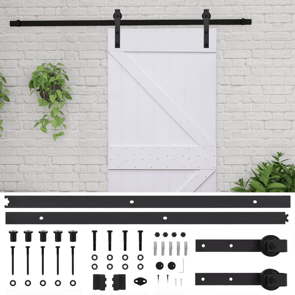 Liukuovi asennustarvikkeineen 80x210 cm täysi mänty valkoinen - Harrastajankoti.fi