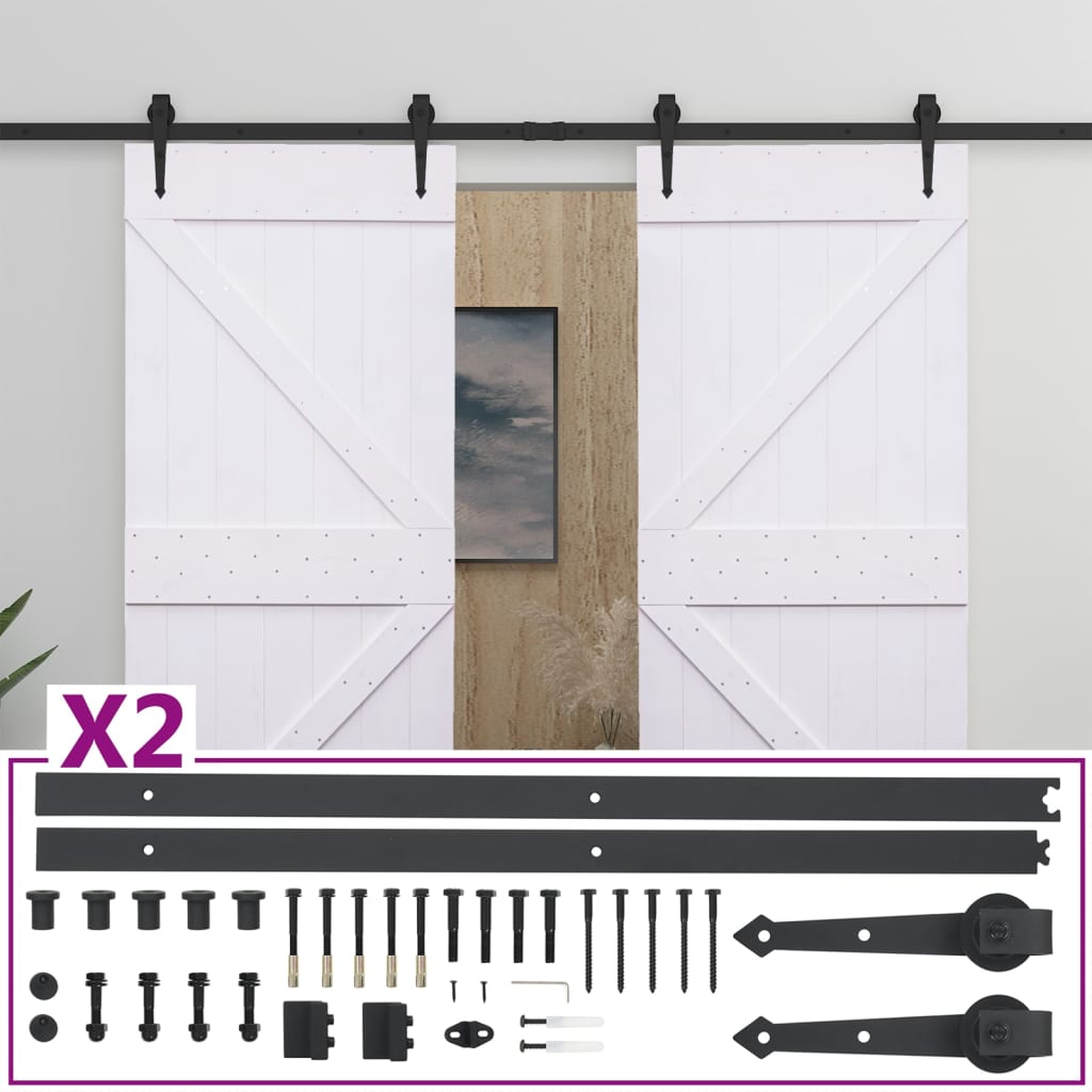 Liukuovi asennustarvikkeineen 80x210 cm täysi mänty valkoinen - Harrastajankoti.fi