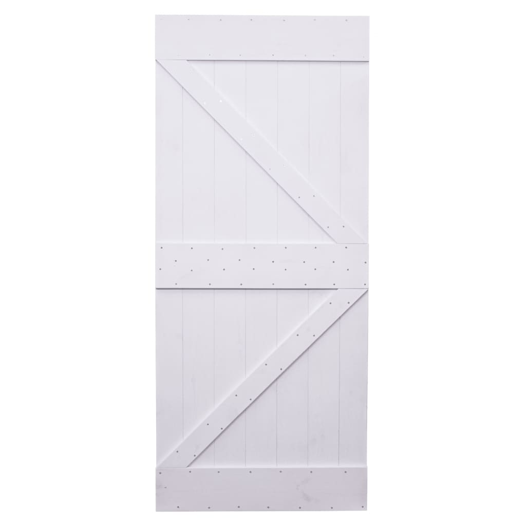 Liukuovi asennustarvikkeineen 80x210 cm täysi mänty valkoinen - Harrastajankoti.fi