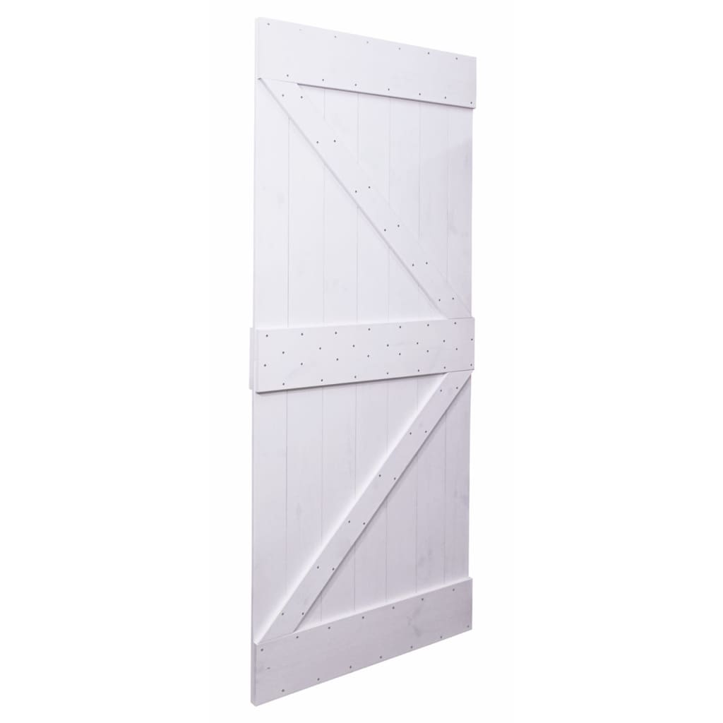 Liukuovi asennustarvikkeineen 80x210 cm täysi mänty valkoinen - Harrastajankoti.fi