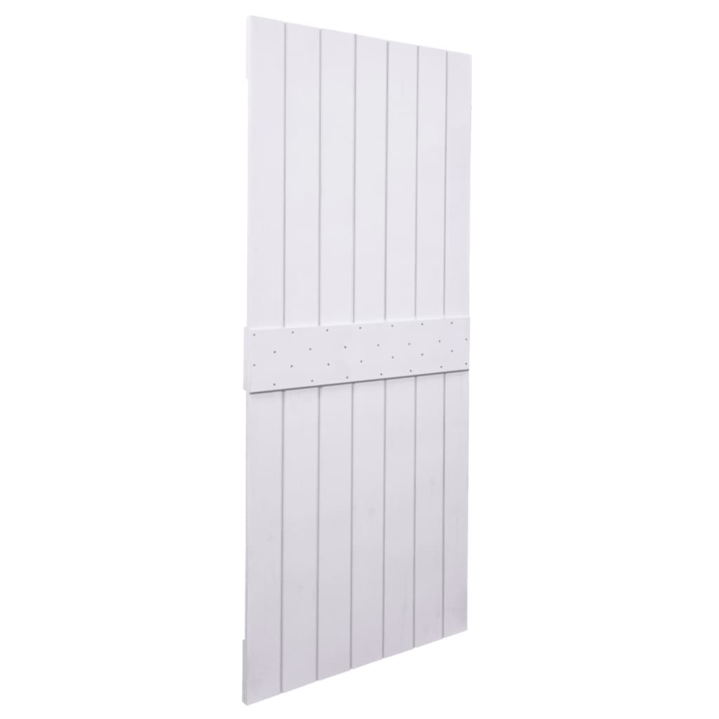 Liukuovi asennustarvikkeineen 80x210 cm täysi mänty valkoinen - Harrastajankoti.fi