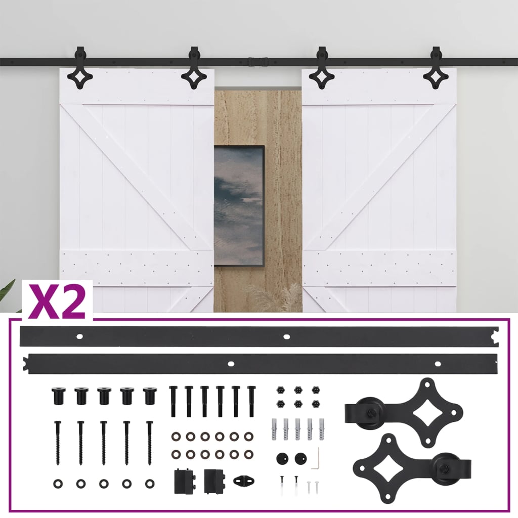 Liukuovi asennustarvikkeineen 80x210 cm täysi mänty valkoinen - Harrastajankoti.fi