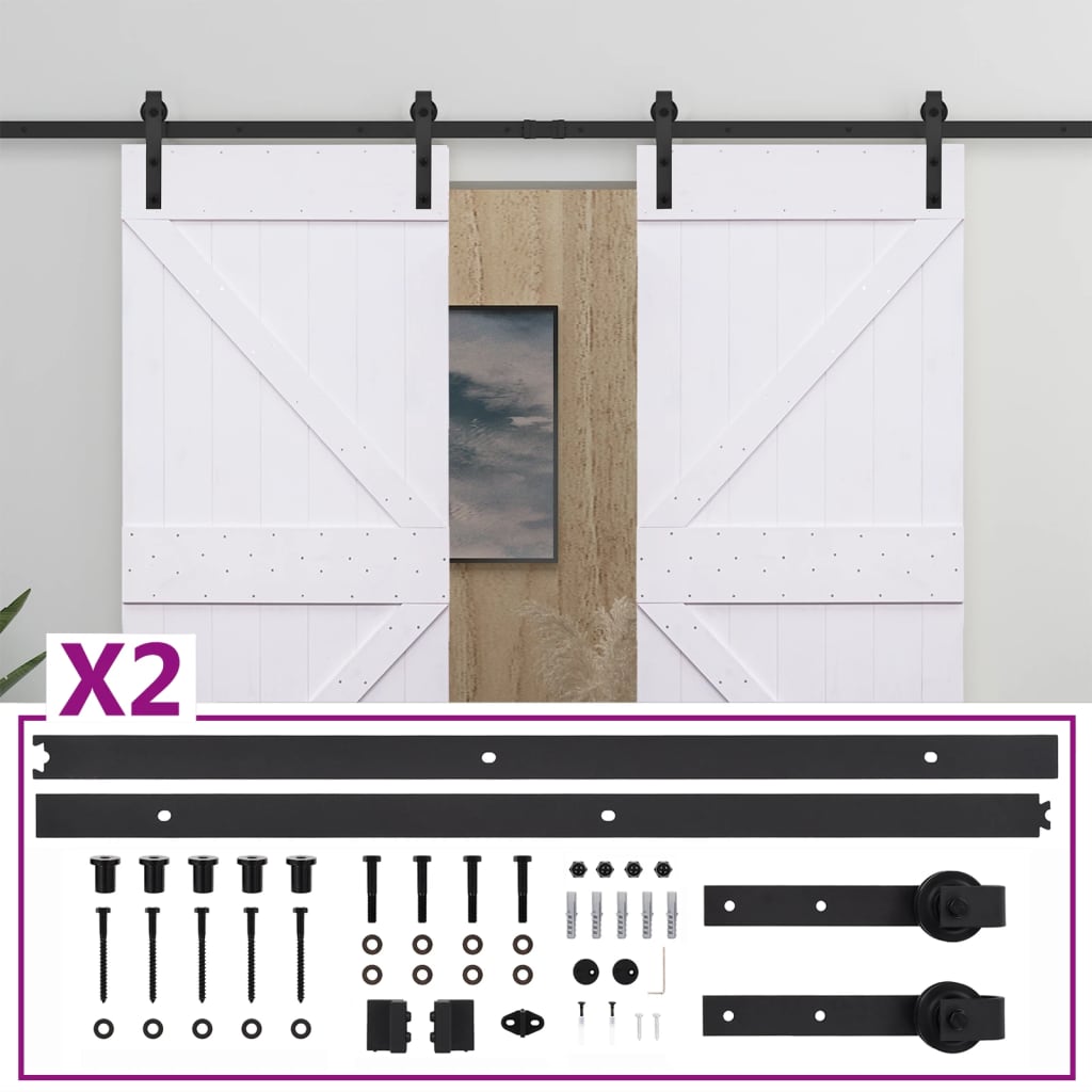 Liukuovi asennustarvikkeineen 80x210 cm täysi mänty valkoinen - Harrastajankoti.fi