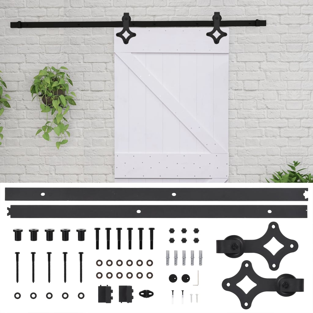 Liukuovi asennustarvikkeineen 90x210 cm täysi mänty valkoinen - Harrastajankoti.fi