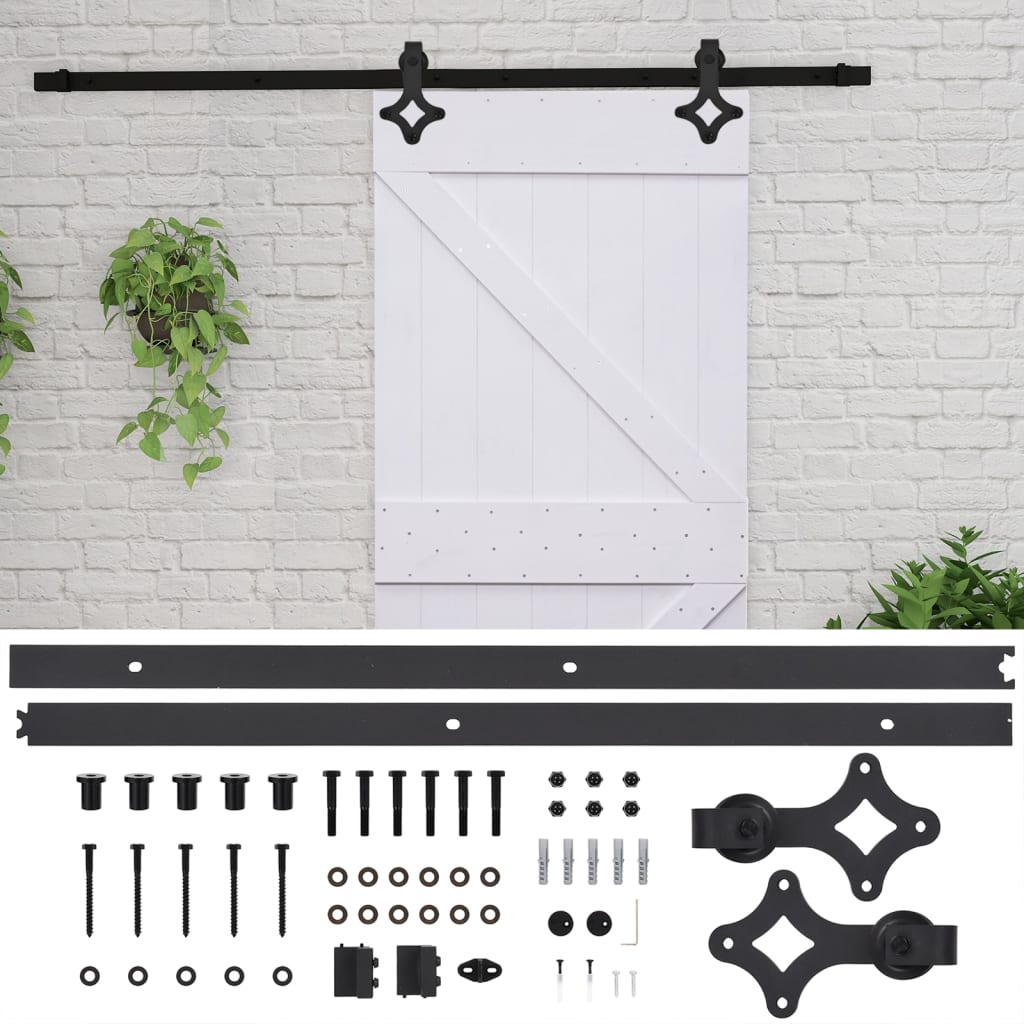 Liukuovi asennustarvikkeineen 90x210 cm täysi mänty valkoinen - Harrastajankoti.fi