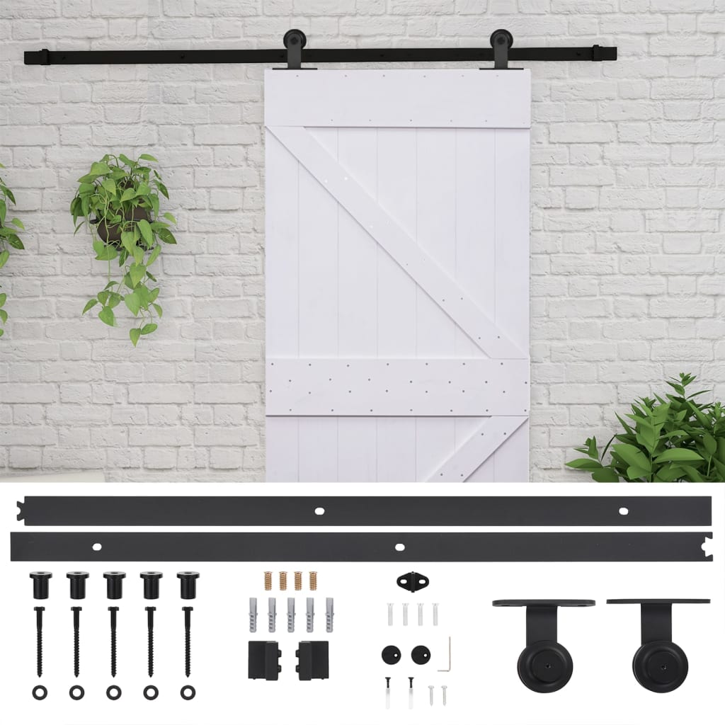 Liukuovi asennustarvikkeineen 90x210 cm täysi mänty valkoinen - Harrastajankoti.fi