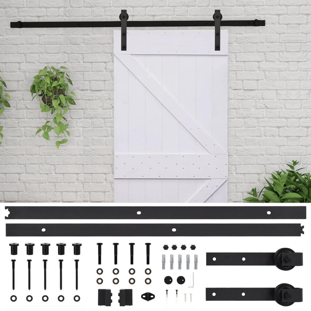 Liukuovi asennustarvikkeineen 90x210 cm täysi mänty valkoinen - Harrastajankoti.fi