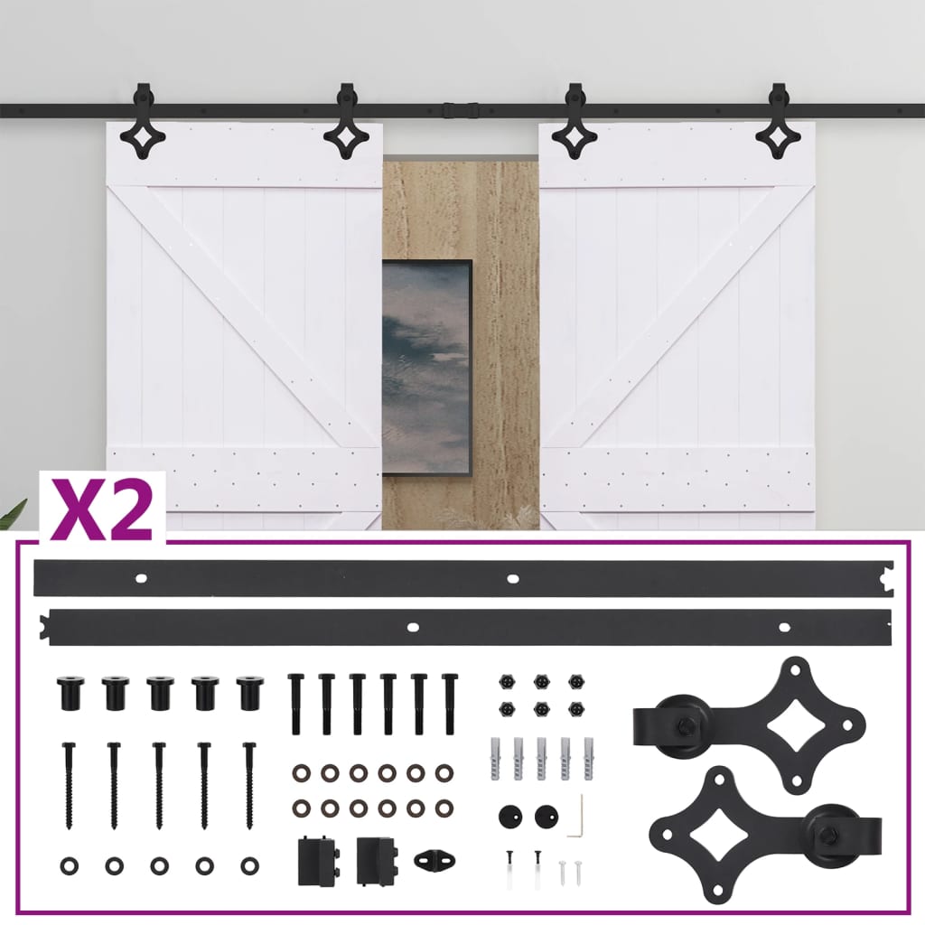 Liukuovi asennustarvikkeineen 90x210 cm täysi mänty valkoinen - Harrastajankoti.fi