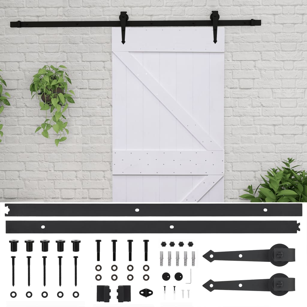 Liukuovi asennustarvikkeineen 100x210 cm täysi mänty valkoinen - Harrastajankoti.fi