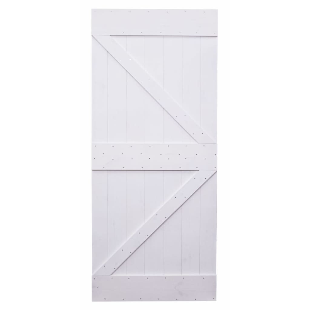 Liukuovi asennustarvikkeineen 100x210 cm täysi mänty valkoinen - Harrastajankoti.fi