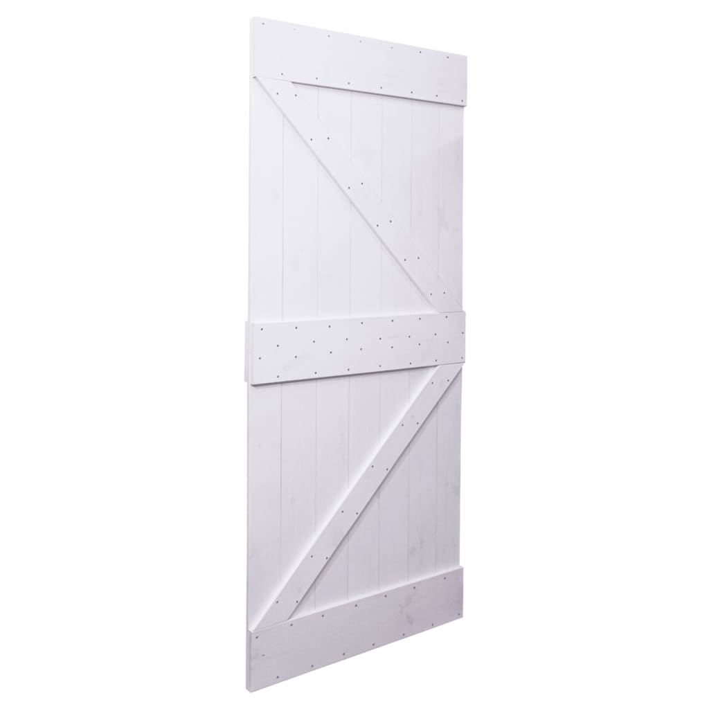 Liukuovi asennustarvikkeineen 100x210 cm täysi mänty valkoinen - Harrastajankoti.fi