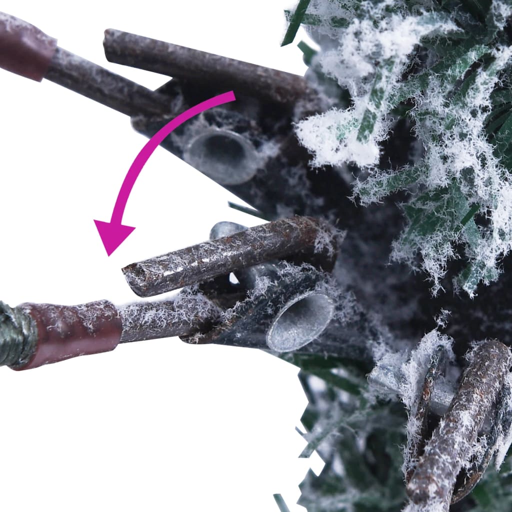 Tekojoulukuusi lumihuurre/LED-valot/kävyt 225 cm PVC ja PE - Harrastajankoti.fi