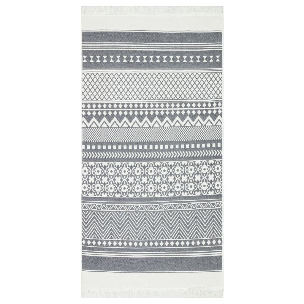Matto harmaa ja valkoinen 80x150 cm puuvilla - Harrastajankoti.fi