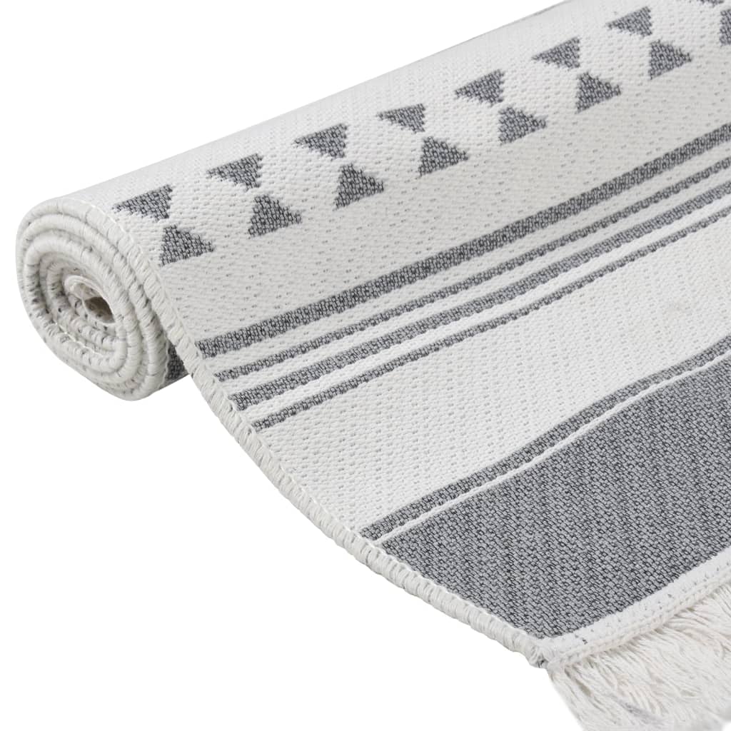 Matto harmaa ja valkoinen 80x150 cm puuvilla - Harrastajankoti.fi