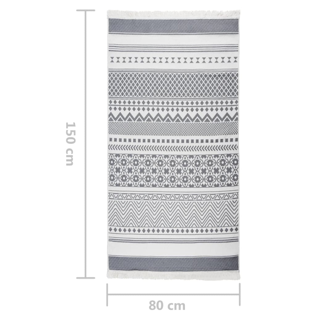 Matto harmaa ja valkoinen 80x150 cm puuvilla - Harrastajankoti.fi