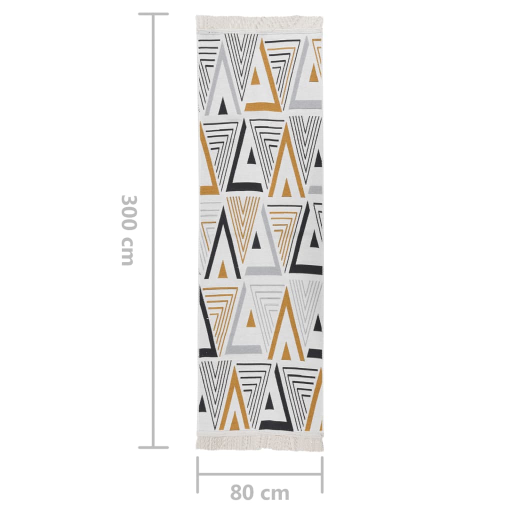 Matto keltainen ja harmaa 80x300 cm puuvilla - Harrastajankoti.fi