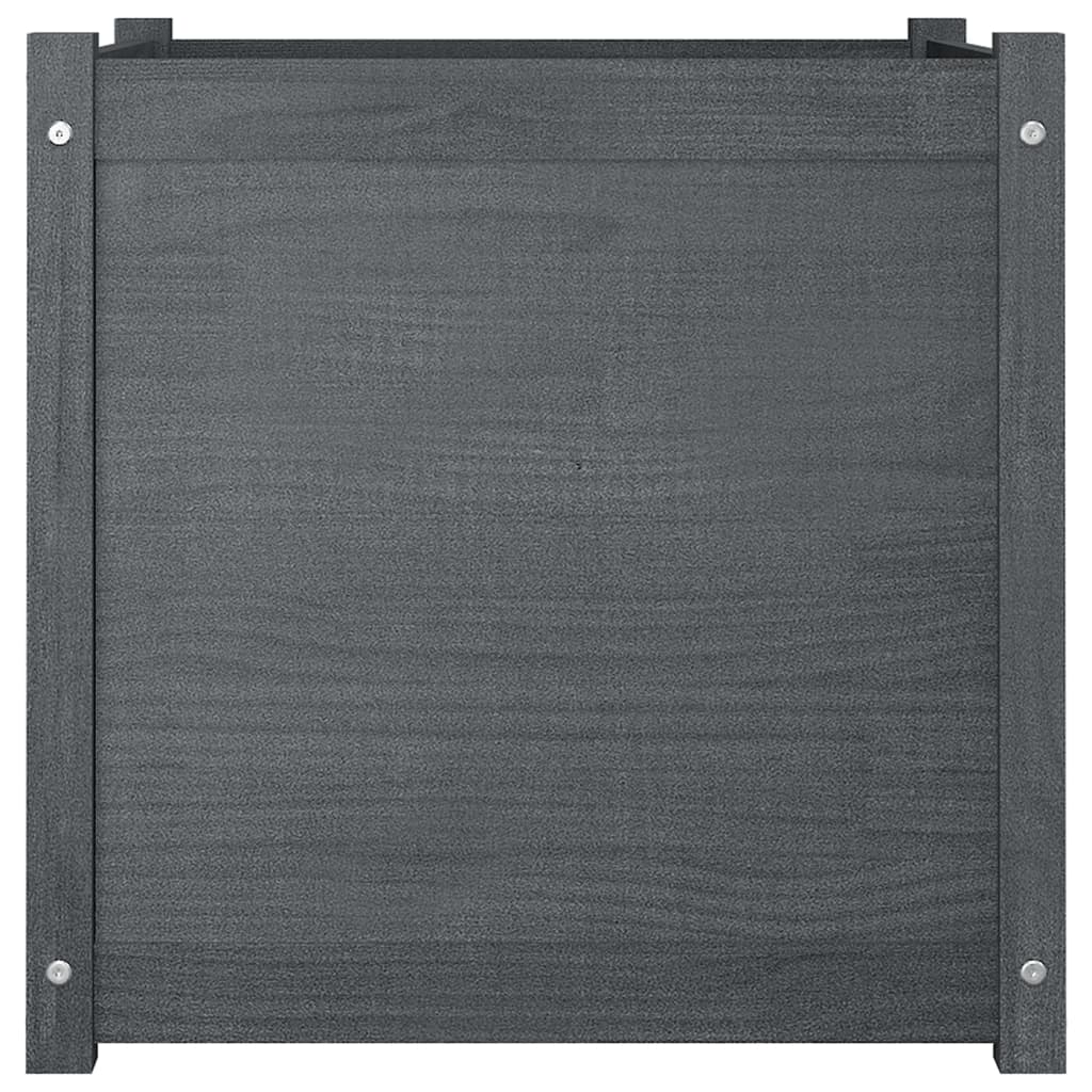 Puutarhan kukkalaatikko harmaa 60x60x60 cm täysi mänty - Harrastajankoti.fi