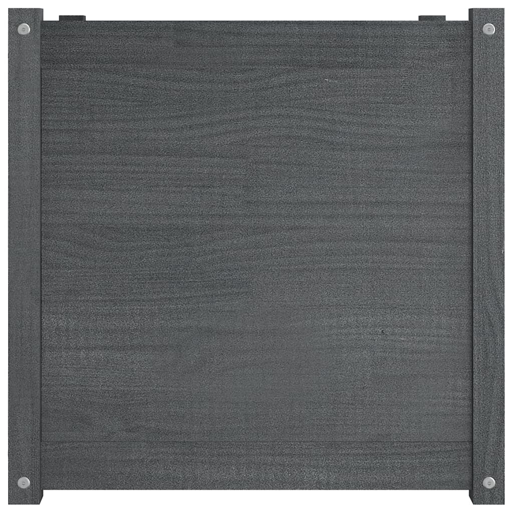 Puutarhan kukkalaatikko harmaa 60x60x60 cm täysi mänty - Harrastajankoti.fi