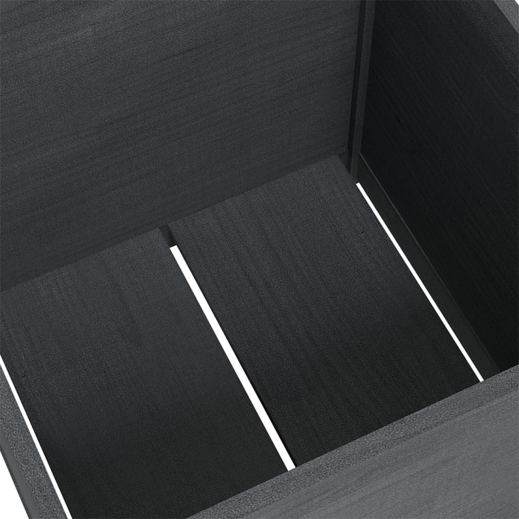 Puutarhan kukkalaatikko harmaa 60x60x60 cm täysi mänty - Harrastajankoti.fi