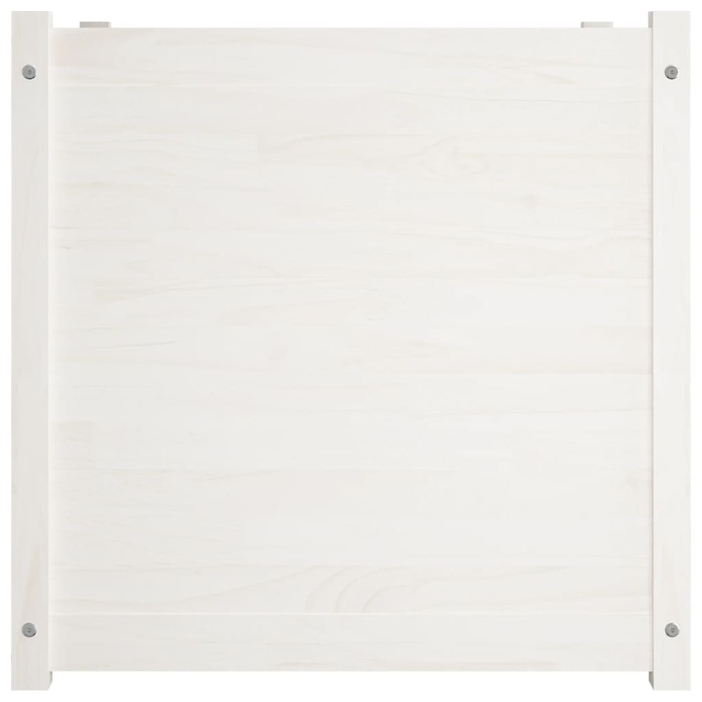 Puutarhan kukkalaatikko valkoinen 70x70x70 cm täysi mänty - Harrastajankoti.fi