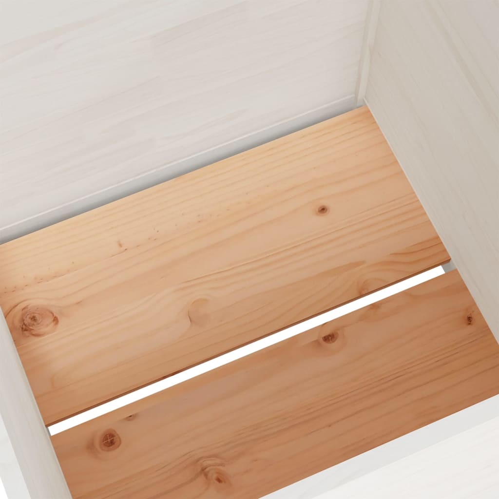 Puutarhan kukkalaatikko valkoinen 70x70x70 cm täysi mänty - Harrastajankoti.fi