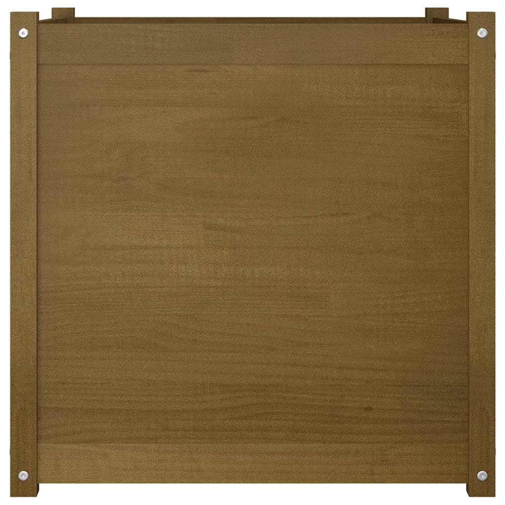Puutarhan kukkalaatikko hunajanruskea 70x70x70 cm täysi mänty - Harrastajankoti.fi