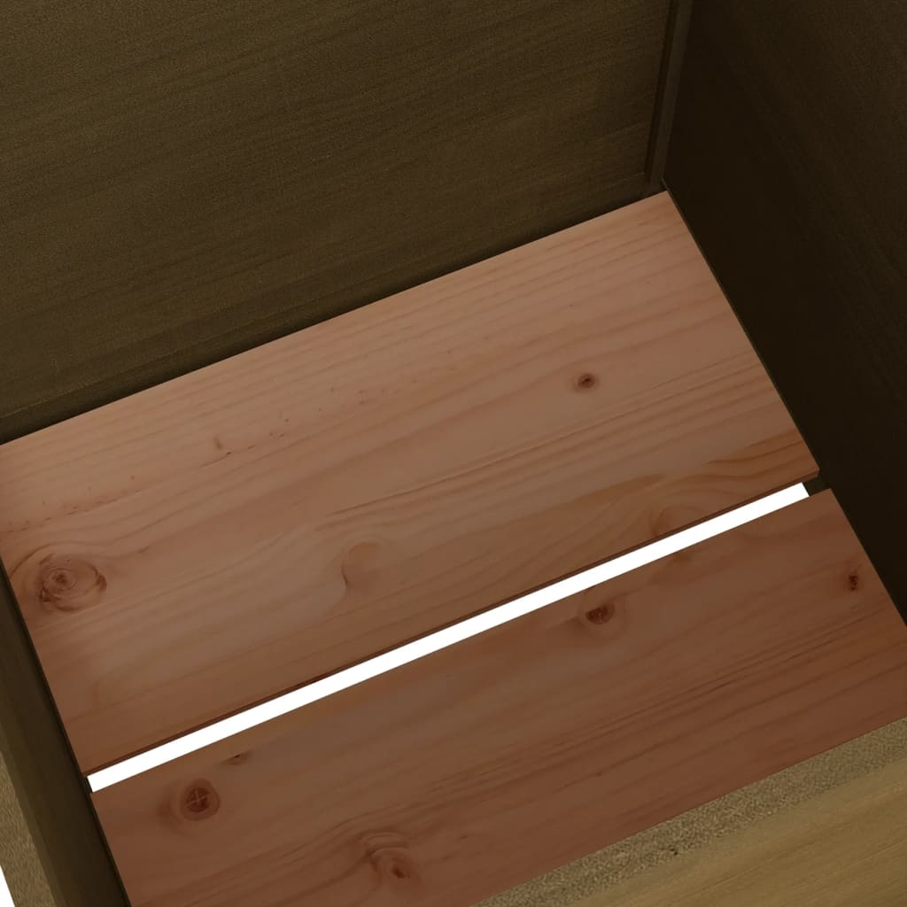 Puutarhan kukkalaatikko hunajanruskea 70x70x70 cm täysi mänty - Harrastajankoti.fi