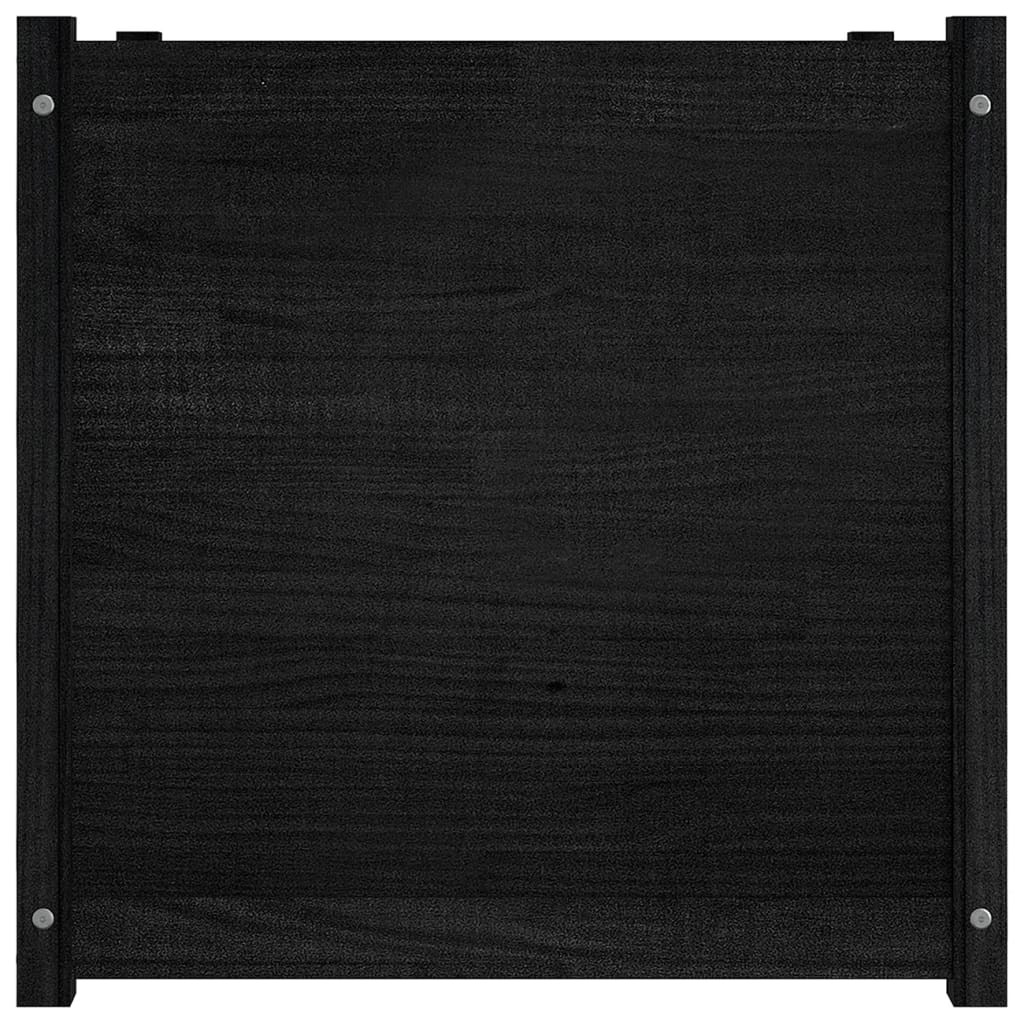 Puutarhan kukkalaatikko musta 70x70x70 cm täysi mänty - Harrastajankoti.fi