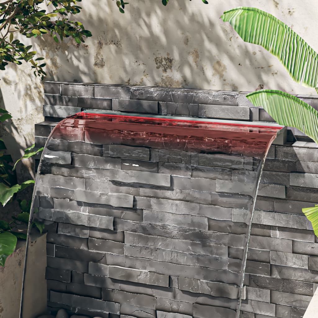 Vesiputous RGB LED-valoilla ruostumaton teräs 108 cm - Harrastajankoti.fi