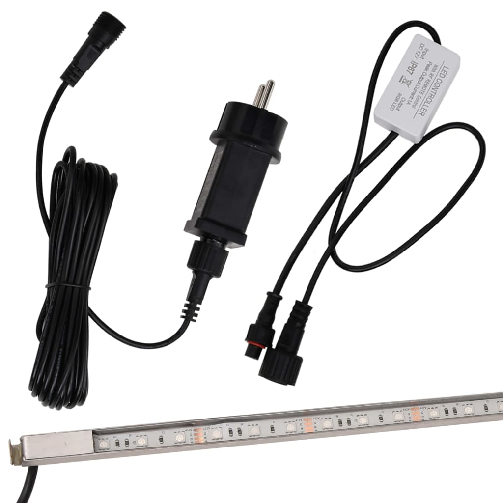 Vesiputous RGB LED-valoilla ruostumaton teräs 108 cm - Harrastajankoti.fi