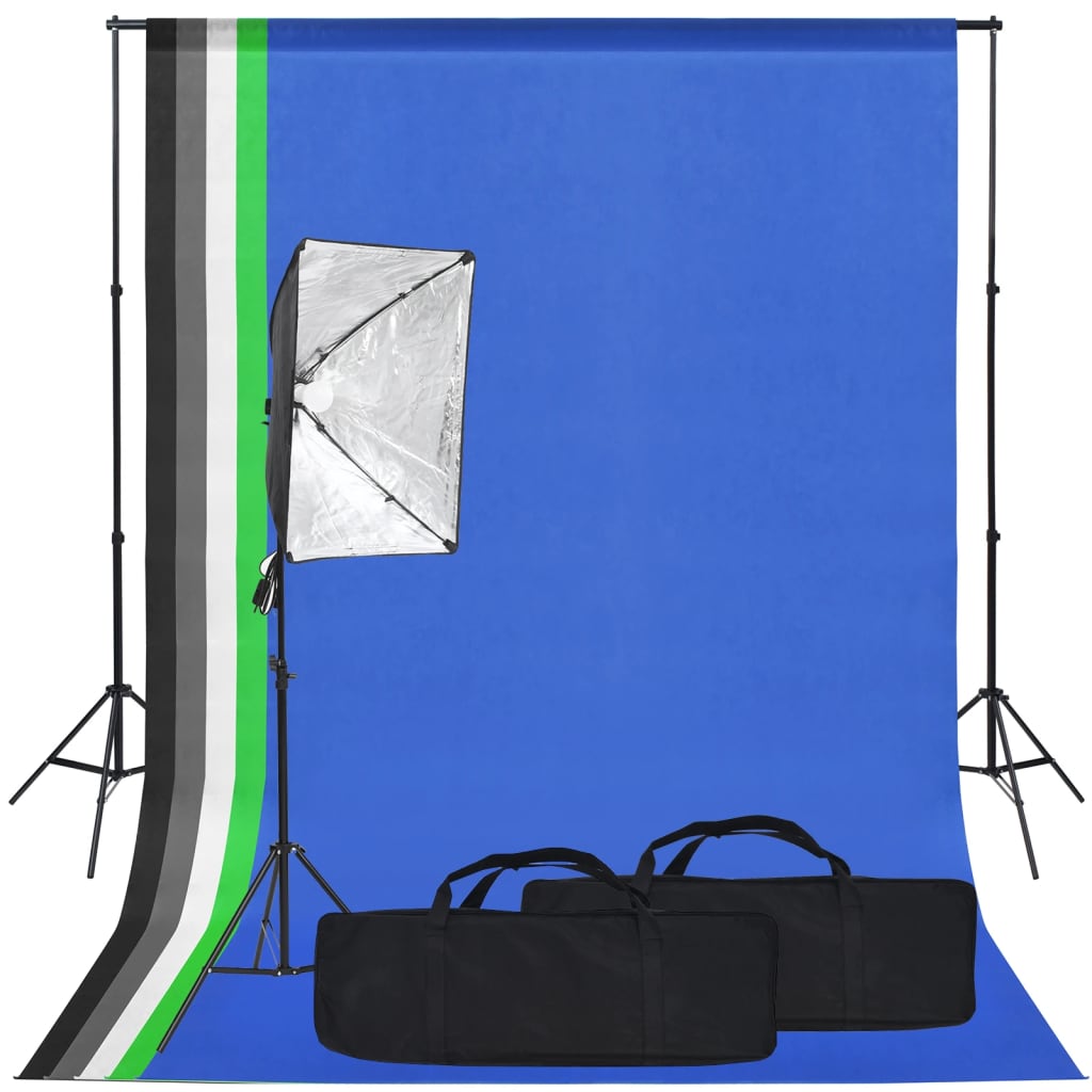 Valokuvastudiosarja softbox-valot ja taustakankaat - Harrastajankoti.fi