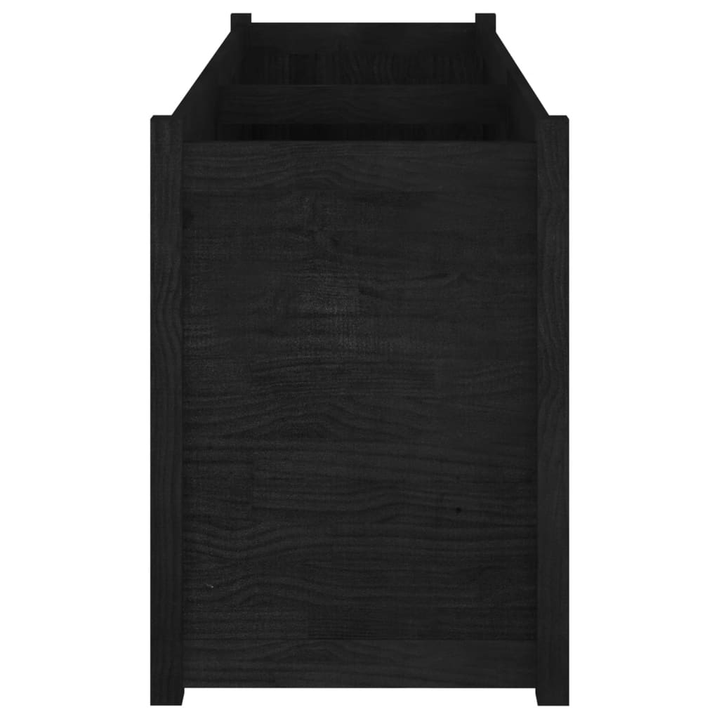 Puutarhan kukkalaatikko musta 150x50x70 cm täysi mänty - Harrastajankoti.fi