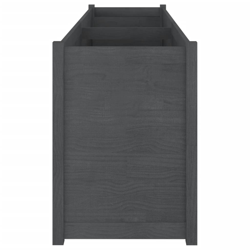 Puutarhan kukkalaatikko harmaa 200x50x70 cm täysi mänty - Harrastajankoti.fi