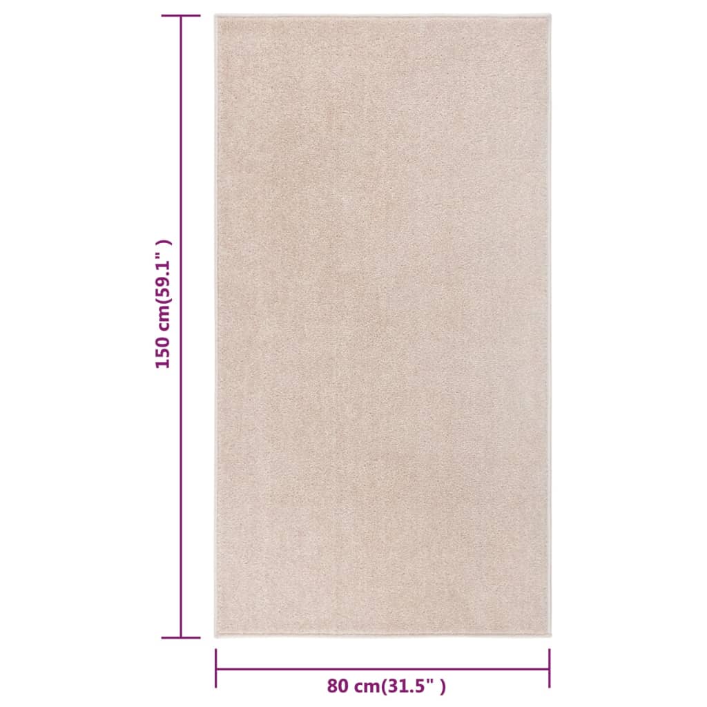 Lyhytnukkainen matto 80x150 cm tumma beige - Harrastajankoti.fi