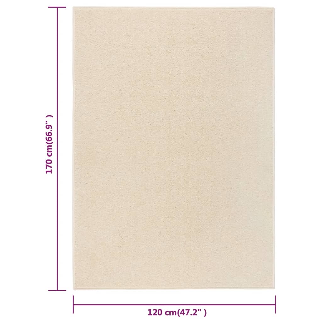 Lyhytnukkainen matto 120x170 cm kerma - Harrastajankoti.fi