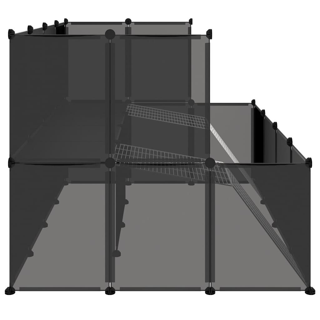 Pieneläinhäkki musta 143x107x93 cm PP ja teräs - Harrastajankoti.fi